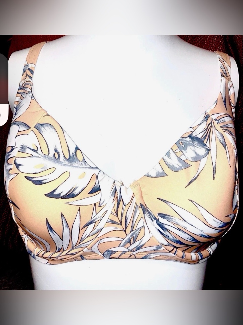 Cremiux Tropic Toile Bikini Top NWT Size 38D Peach Underwire Bra Sized E191